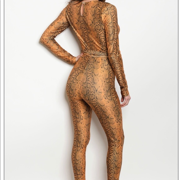 Copper Snakeskin jumpsuit - Picture 2 of 4